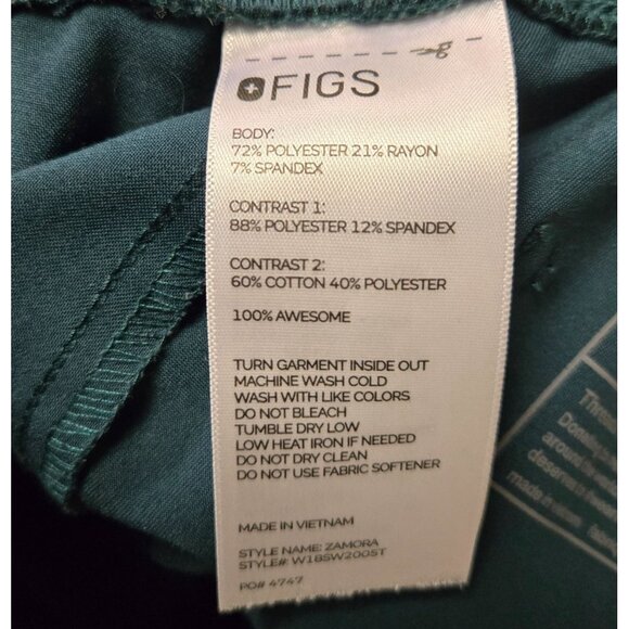 Figs Womens Zamora Jogger Scrub Pants Limited Edition Forest Green L Tall - Picture 11 of 12
